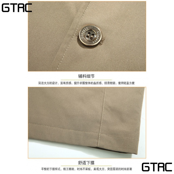 Áo Khoác Cổ Đứng Màu Trơn Thời Trang Công Sở Cho Nam Trung Niên