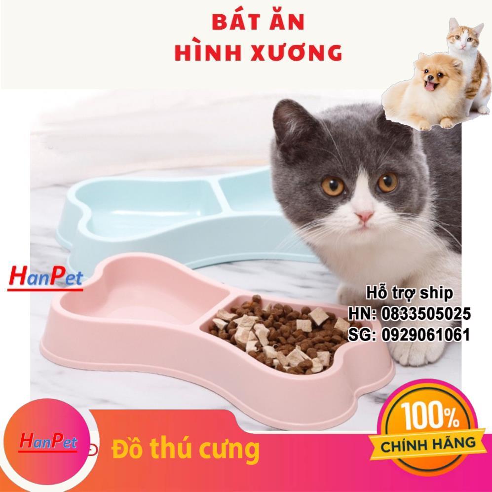 Bát Đôi Đựng Thức Ăn Cho Chó mèo Hình Khúc Xương Dễ Thương