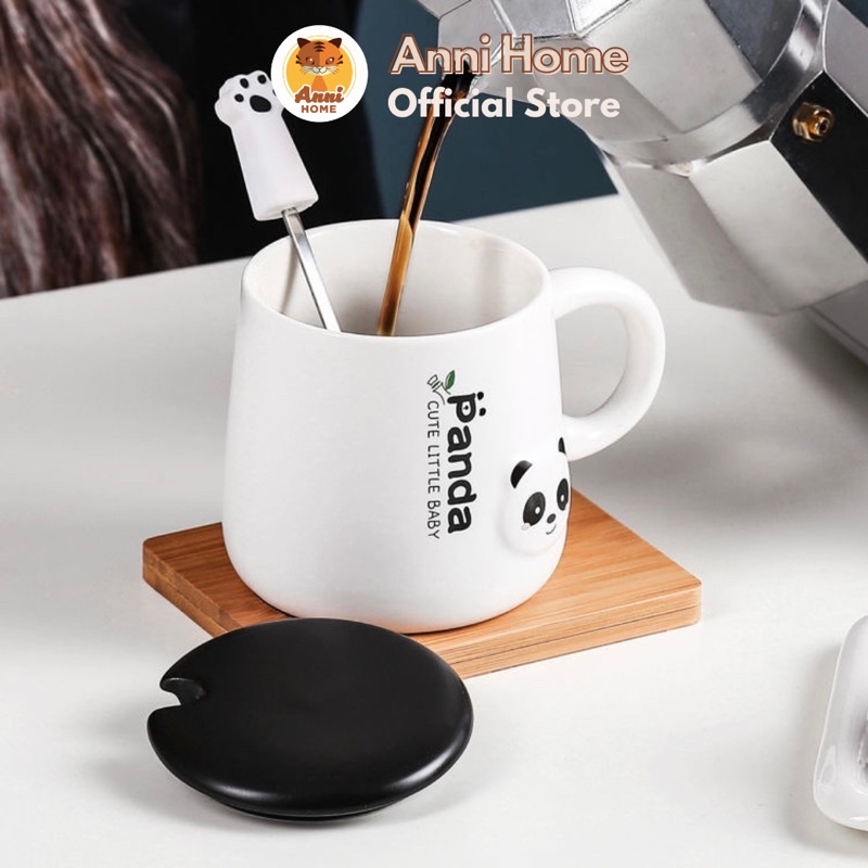 Ly cốc sứ dễ thương Anni Home [Hình thật-có clip tự quay]