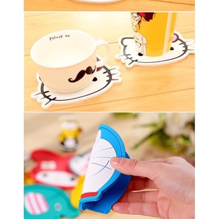 Lót ly 3D Hello Kitty Doremon Doraemon
