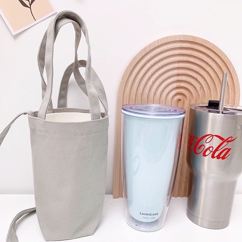 Vỏ Vải Canvas Chất Lượng Cao Đựng Chìa Khóa / Son Môi / Chai Nước Nhỏ Gọn Có Dây Đeo Tiện Dụng Khi Đi Mua Sắm / Du