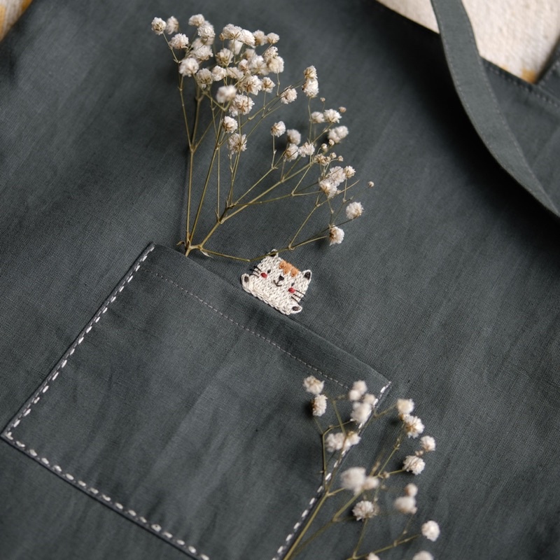 Túi tote thêu bé Mèo