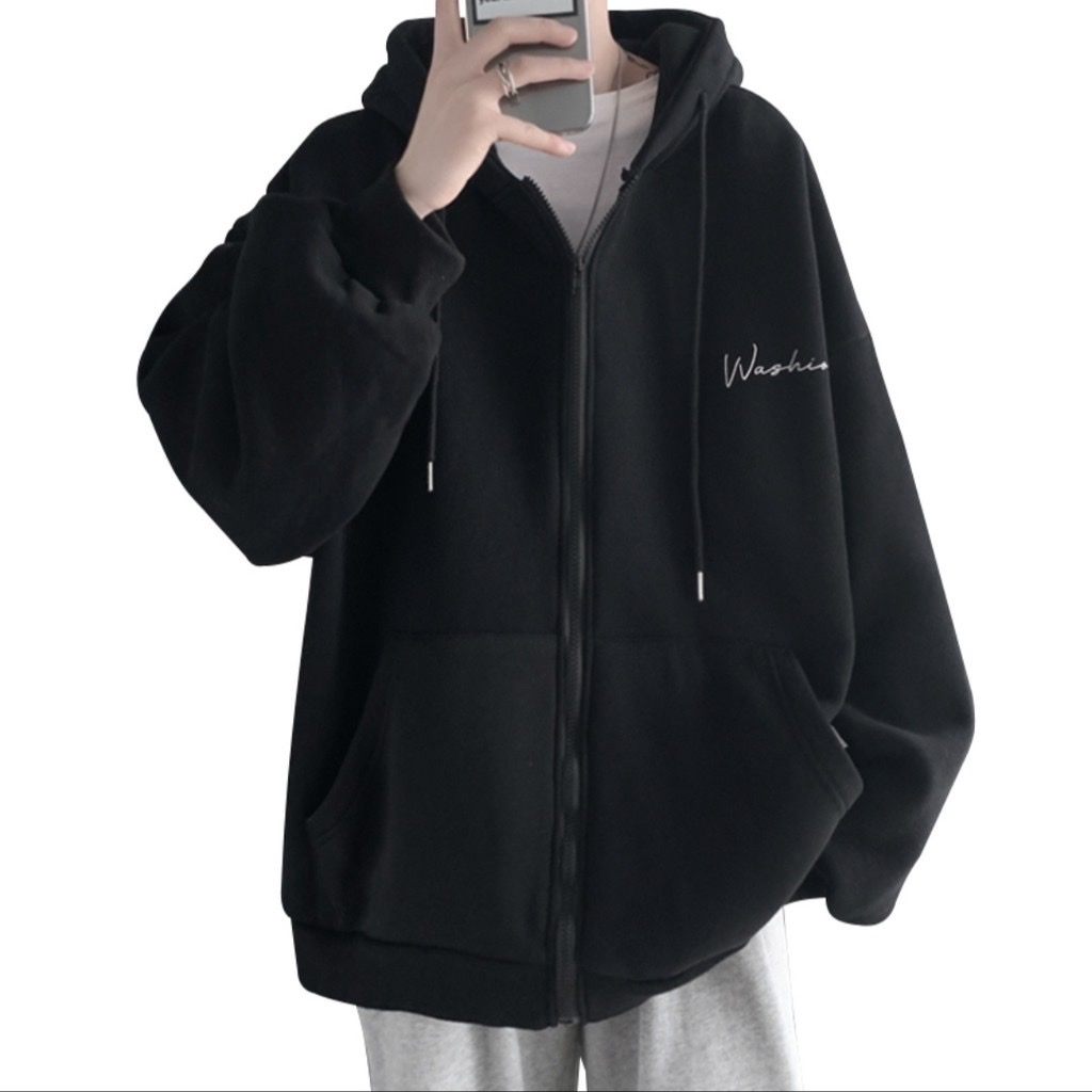 Áo Hoodie Khóa Kéo Washion/ Áo Khoác Nỉ Có Nón Uni