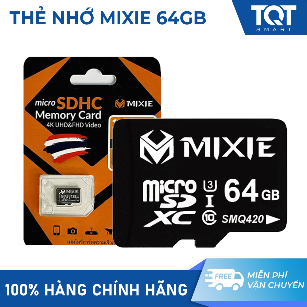 Thẻ nhớ Mixie 64GB U3 Micro TF tốc độ cao 95Mb/s giá tốt, ổn định cho camera, điện thoại -TQT SMART