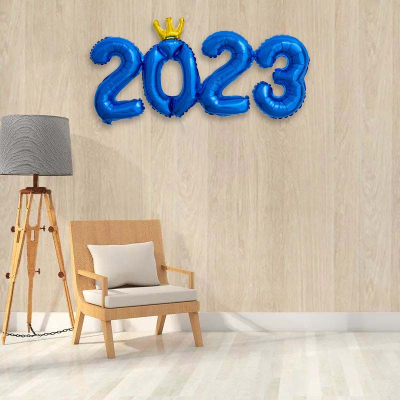 2023 Bóng bay năm mới hạnh phúc Lá nhôm Số bóng bay trang trí tại nhà cho các trang trí tiệc mừng Giáng sinh năm mới