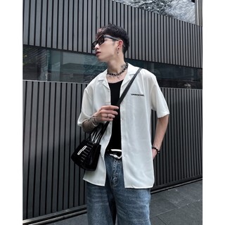 Áo Sơ Mi Lụa UNSOCIAL (Trắng/Đen)