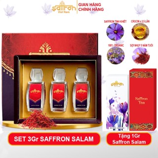 Nhụy Hoa Nghệ Tây Saffron SALAM Set 3 hộp/1gr tặng 1gr Saffron Salam + 1 lọ giai lệ trà