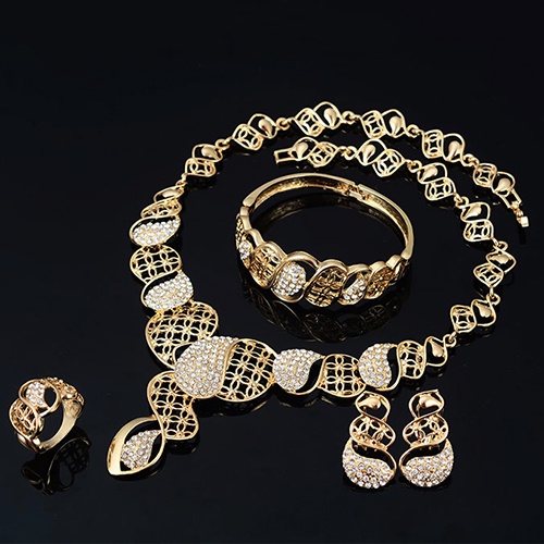 Bộ Trang Sức Đính Đá Thời Trang Dành Cho Nữ