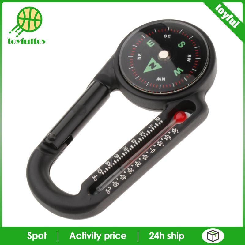 Móc Khóa Kiêm La Bàn / Nhiệt Kế 3 Trong 1 Đa Năng Dành Cho Cắm Trại