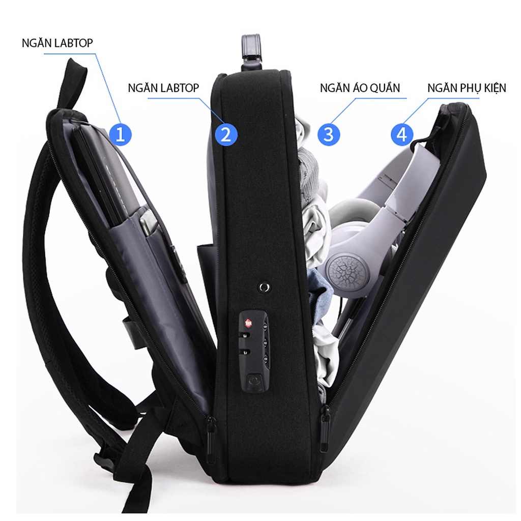 Balo laptop thông minh 15.6 inch tích hợp công nghê cao - BEE GEE 5564