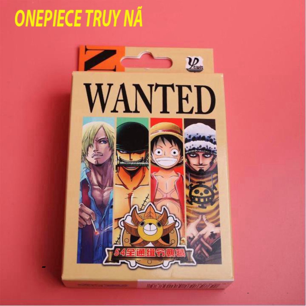 Bộ Bài Tây Tú Lơ Khơ 54 Lá in ấn hình One Piece, Luffy, Chopper,Zoro Wanted cả nhóm