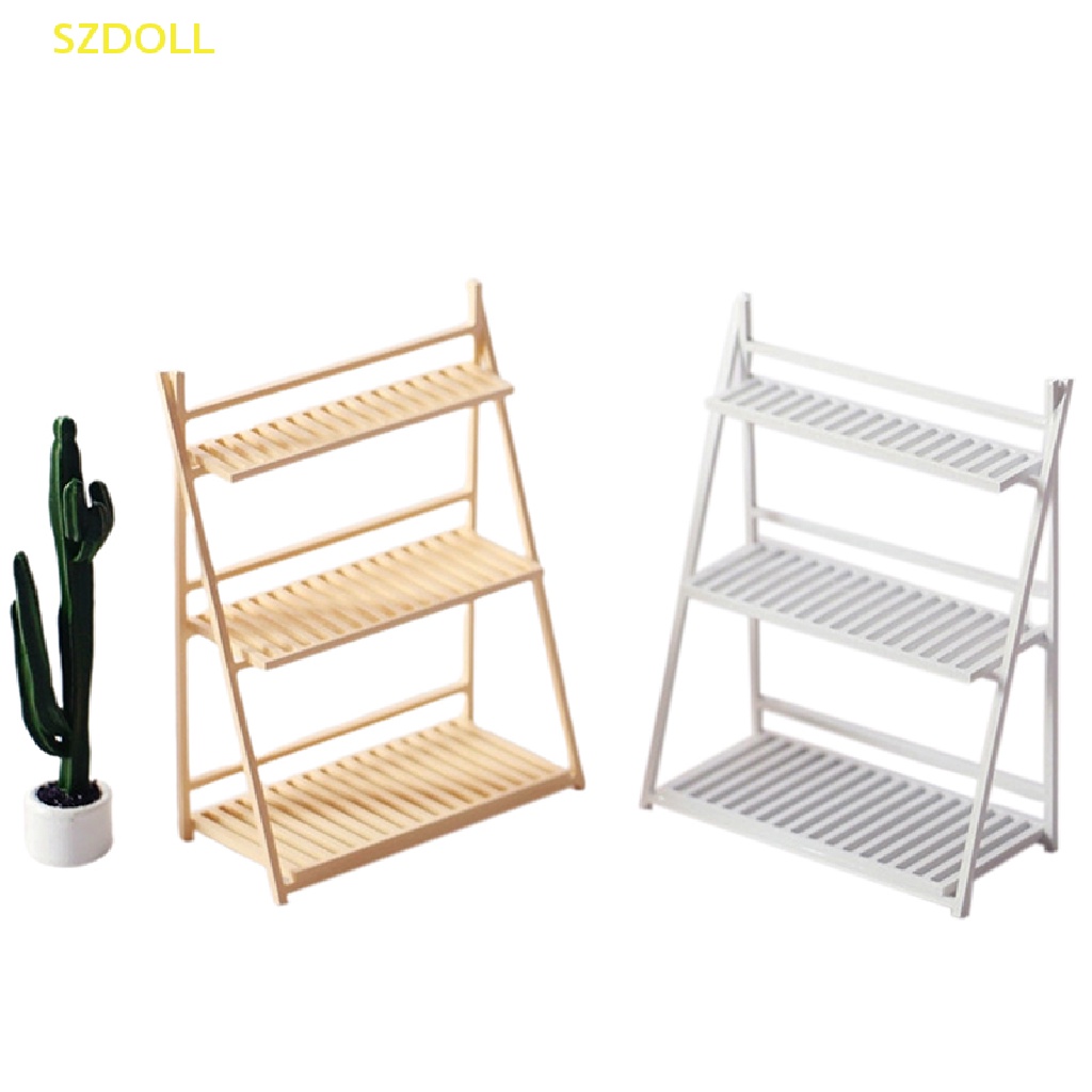 Kệ Sách Ba Tầng Mini Trang Trí Nhà Búp Bê Tỉ Lệ 1: 12