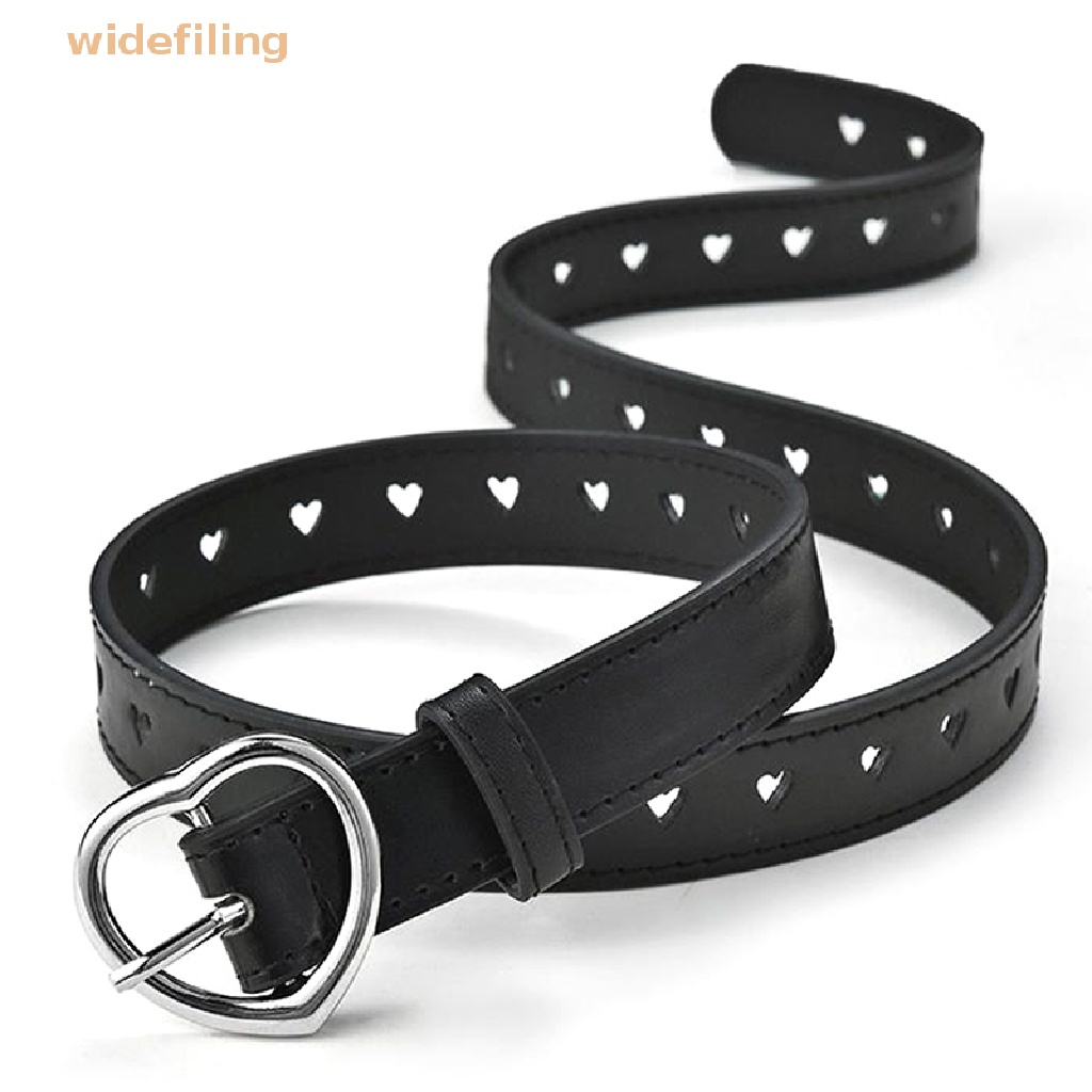 Thắt Lưng Giả Da Bản Rộng Khóa Trái Tim Dễ Thương Cho Bé Gái