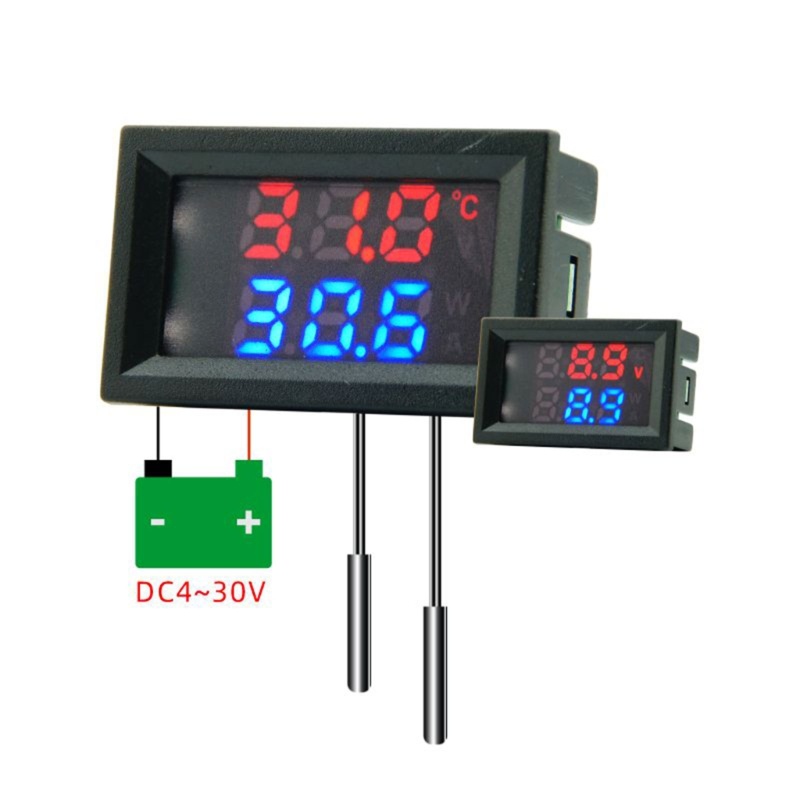 Vôn Kế 4V-30V Màn Hình LCD Chống Thấm Nước Chuyên Dụng