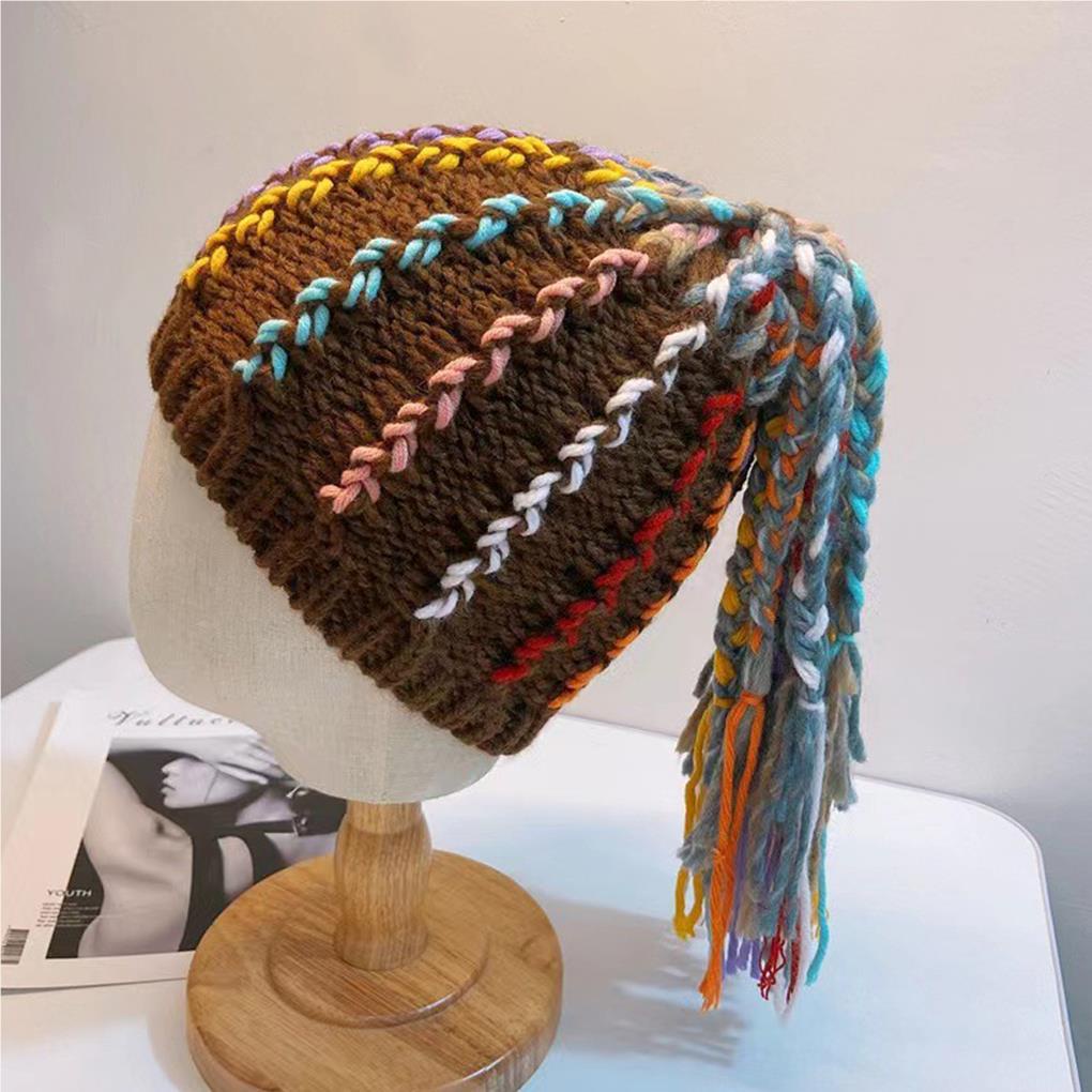 Mũ beanie Co Giãn Đội Tóc Giả Thắt Bím Dùng Hóa Trang Cho Người Lớn
