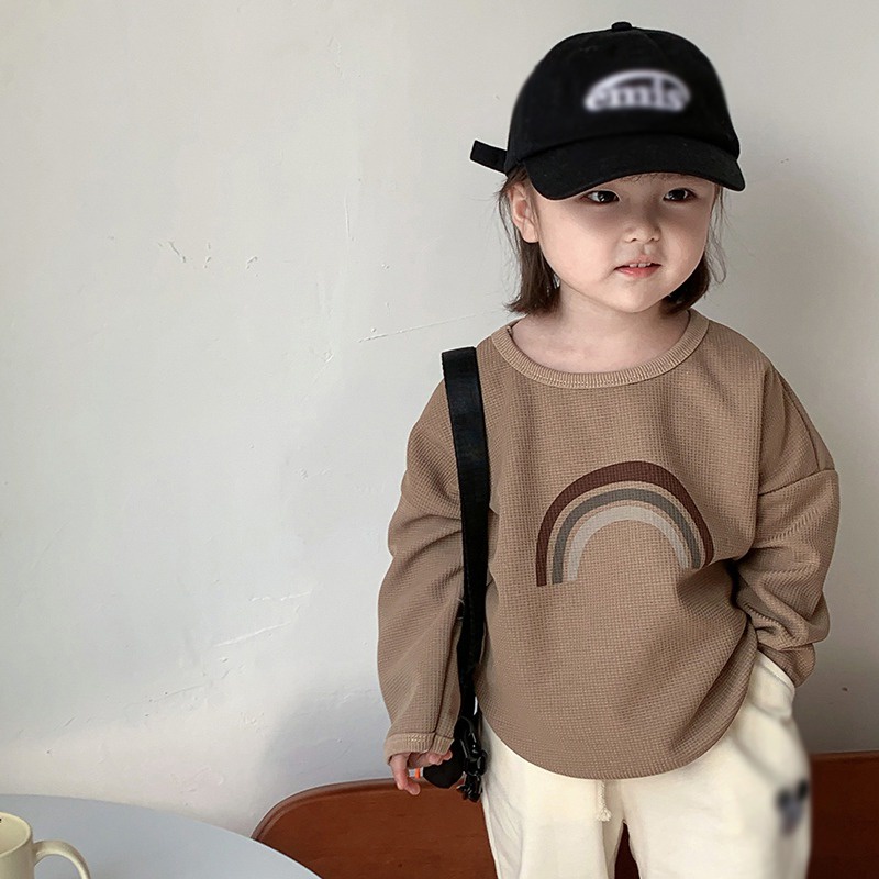 Se7en Áo Sơ Mi Dài Tay Giản Dị In Cầu Vồng Mùa Thu Cho Bé Gái