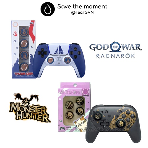 Bọc Analog (Akitomo) Monster Hunter, God of War Ragnarok cho tay cầm Playstation / Xbox / Switch Pro Controller