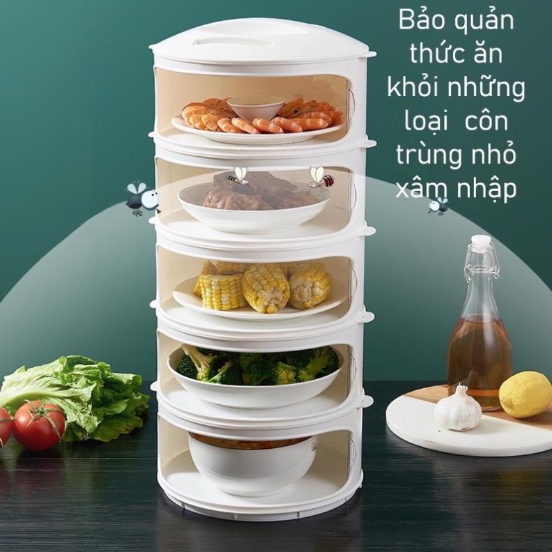 (CHÍNH HÃNG) Kệ Lồng Bàn 5 Tầng( loại cao cấp), Tủ Bảo Quản Thức Ăn Có Thể Tháo Dời