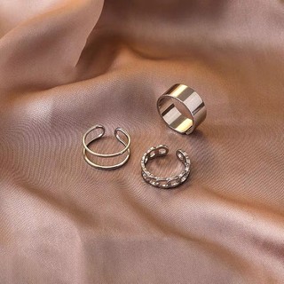 Bộ 3 Chiếc Nhẫn Trơn Chất Liệu Xi Mạ