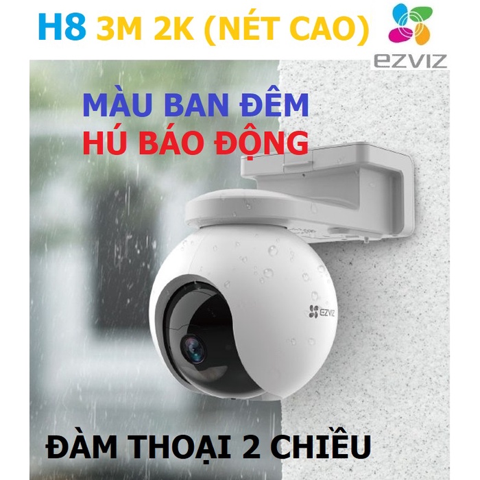 Camera 4M WIFI (Xoay 360) Ngoài Trời EZVIZ C8W Đàm Thoại - Màu Ban Đêm Thông Minh C8C 1080P Chính Hãng 24TH