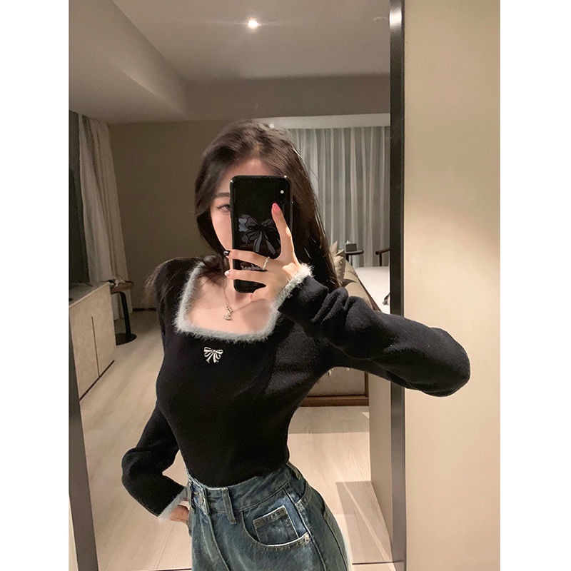 Áo Sơ Mi Cổ Vuông Xương Quai Xanh Cho Nữ