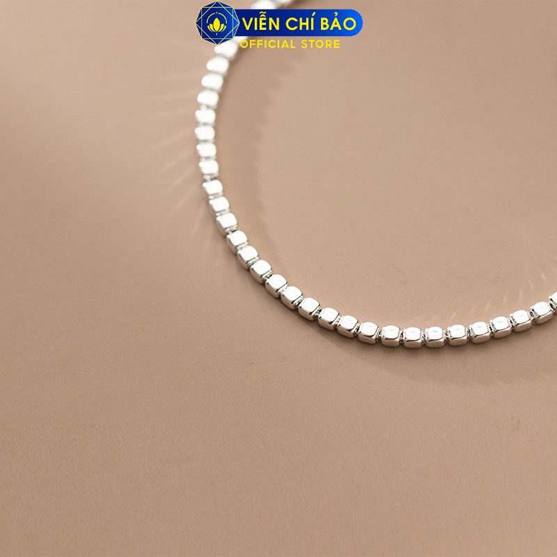 Lắc tay bi vuông chất liệu bạc Thái 925 thời trang phụ kiện trang sức nữ Viễn Chí Bảo L000070