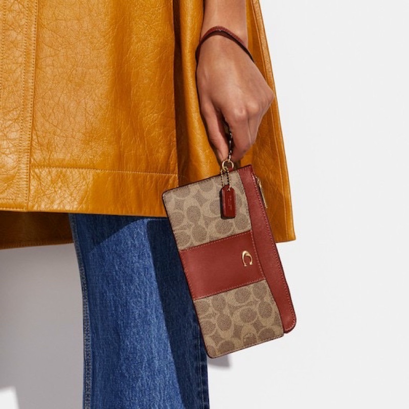 📛RẺ VÔ ĐỊCH📛VÍ COAH L ZIP WRISTLET NỮ MỎNG SIÊU XINH