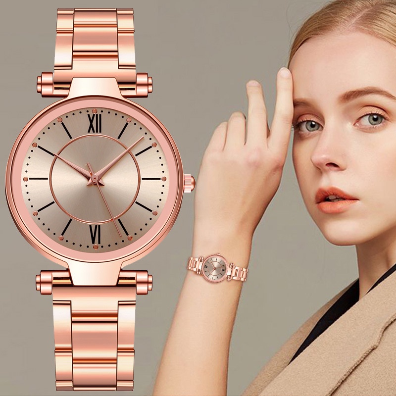 Đồng Hồ Quartz Nữ Dây Thép Sang Trọng Thời Trang Mùa Hè 2023
