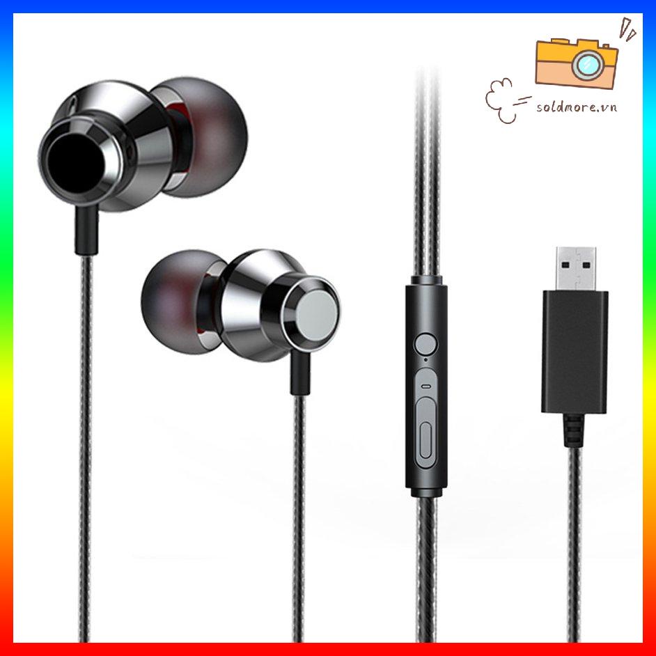 Tai Nghe USB Có Micro Tai Nghe Khử Tiếng Ồn Cho Máy Tính Xách Tay Có Điều Khiển Âm Thanh Chức Năng Tắt Tiếng Loa Siêu Trầm Nặng Nút Bịt Tai