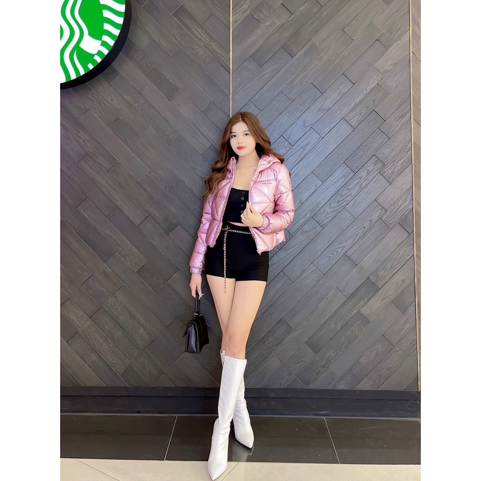 (FREESHIP + VOUCHER 20%) ÁO PHAO SIÊU NHẸ VNXK DÁNG CROPTOP - MÀU BẠC (ẢNH THẬT)