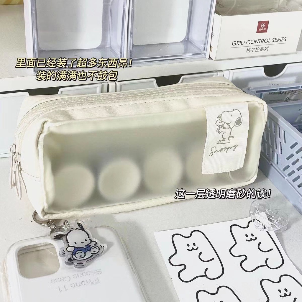 Bóp Hai Lớp Bề Mặt Thô In Họa Tiết Hoạt Hình Dễ Thương Kích Thước Lớn