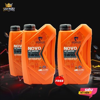 Combo 2 Chai Nhớt Xe Raider, Satria - Nhớt NOMAD 5W40 SN MA2 Fully 1.3 Lít TẶNG 1 Chai Cùng Loại (nhập khẩu Dubai)