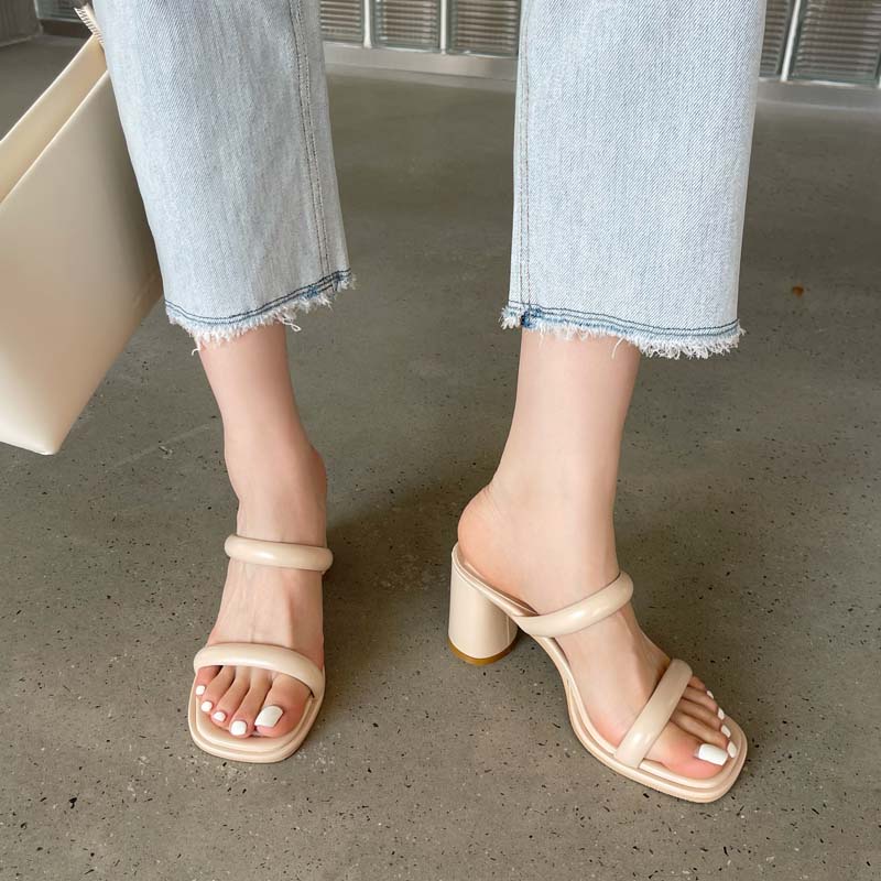 Giày Sandal Cao Gót Hở Ngón Đế Dày 101.2kg Thời Trang Dành Cho Nữ