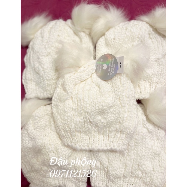 Mũ len cục bông bé trai bé gái
