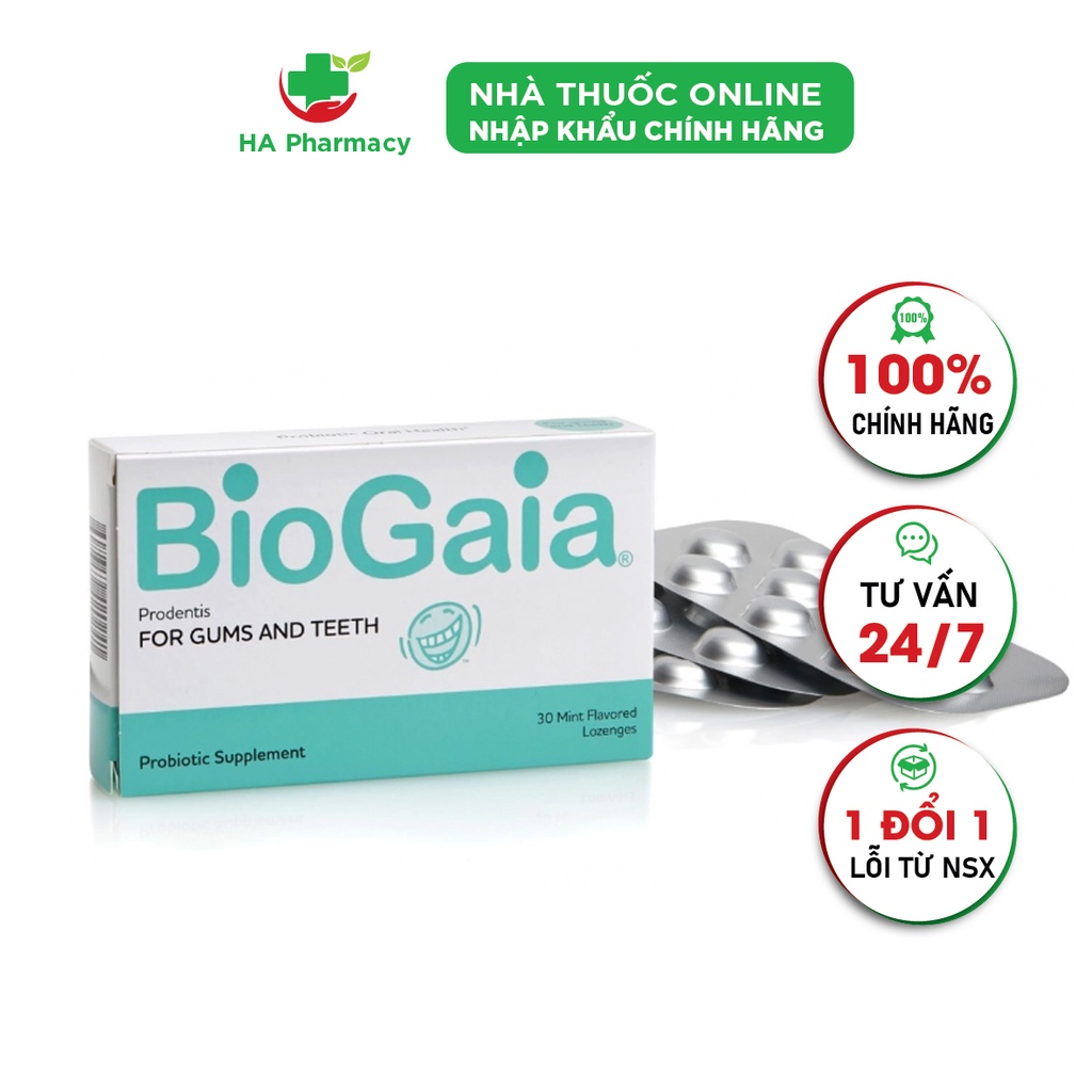 Viên ngậm men vi sinh nha khoa BioGaia ProDentis - Cân bằng khoang miệng, loại bỏ vi khuẩn, mảng bám