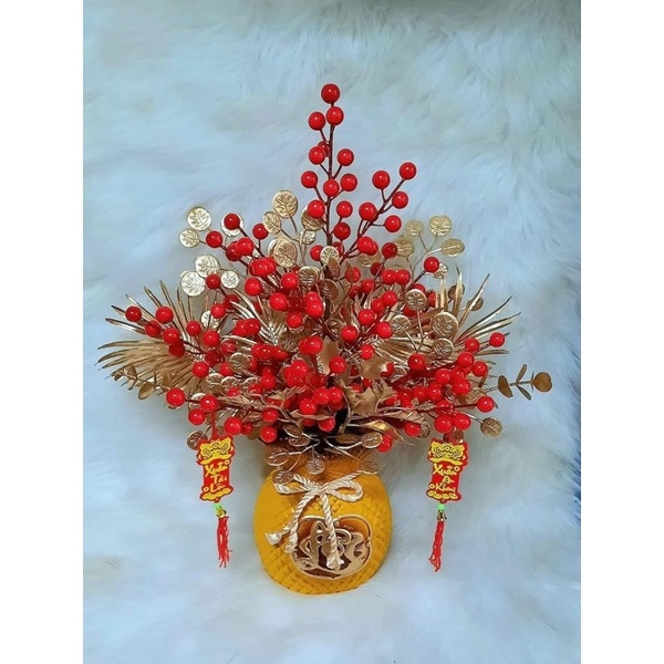 Đào Đông giả- 12 quả-dài 15cm. Trang trí Tết, Kết cây đào đông, làm sáp, oản cầu tài lộc