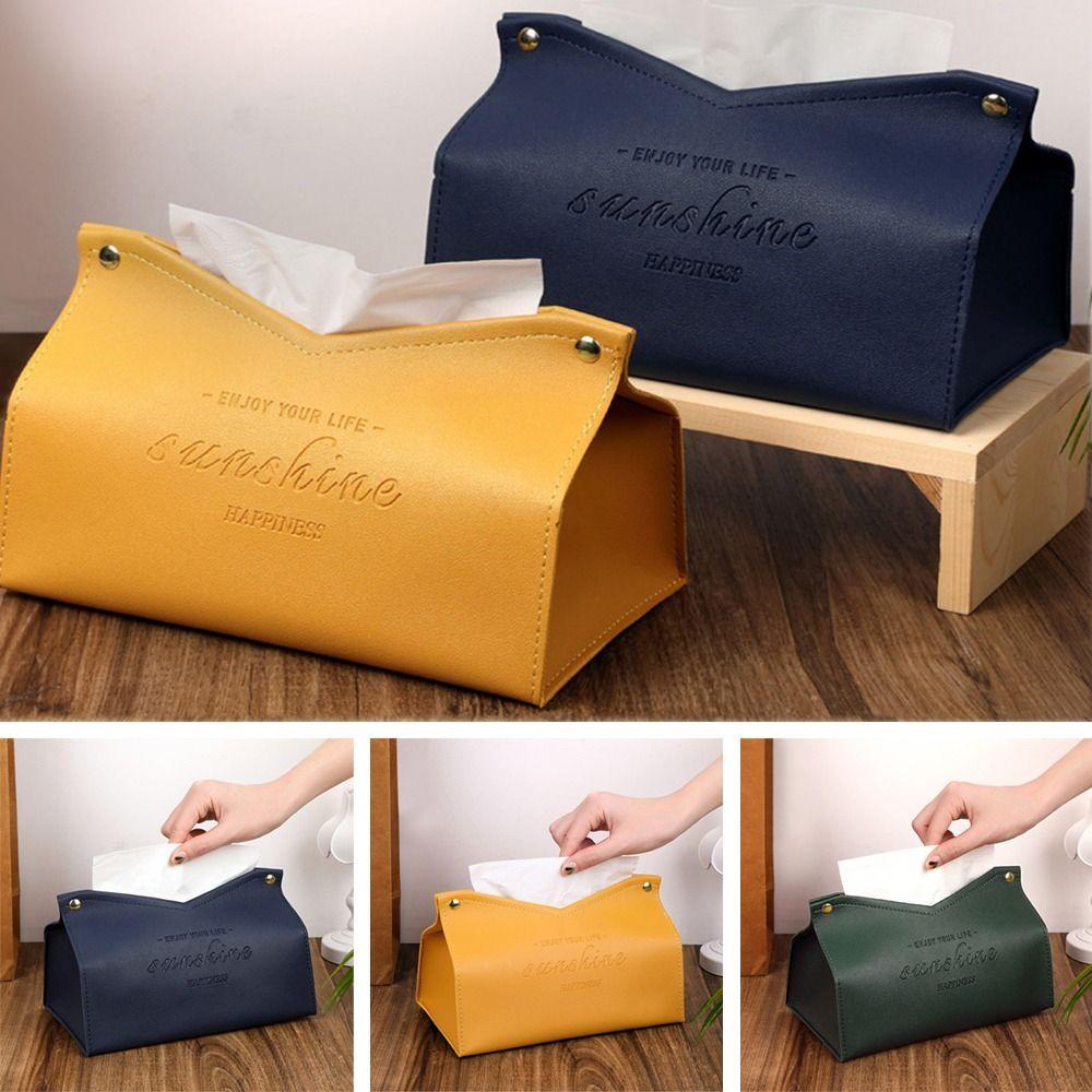 KRNY Hộp Đựng Khăn Giấy Bằng Da Cỡ Lớn Tiện Dụng Cho Xe Hơi