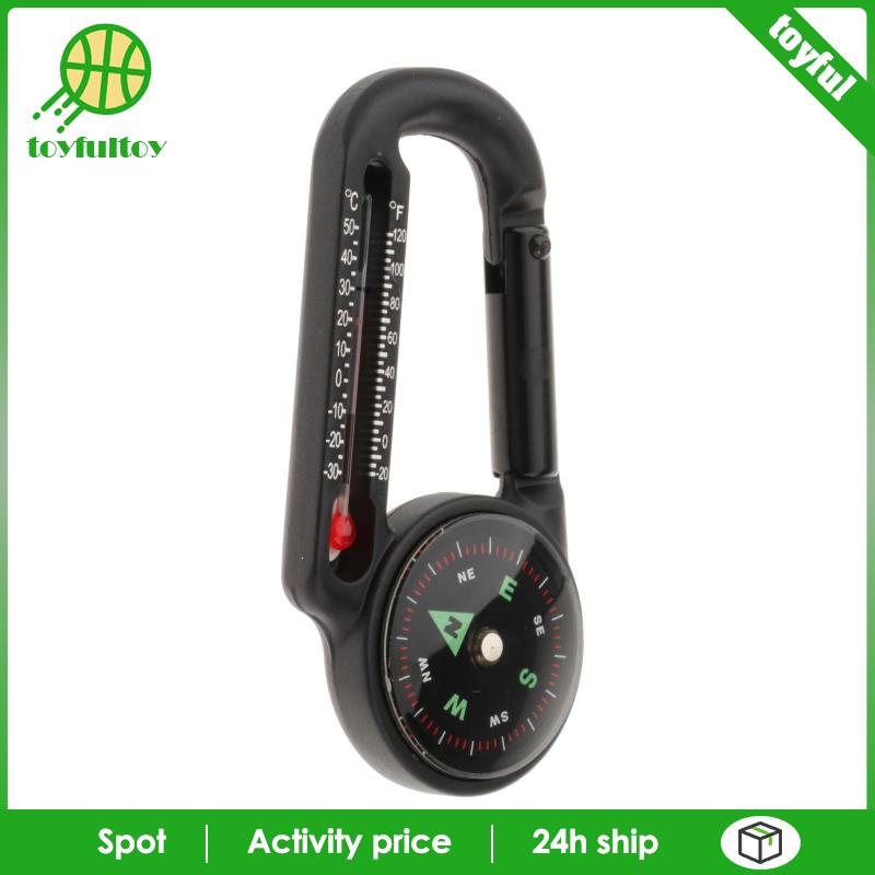 Móc Khóa Kiêm La Bàn / Nhiệt Kế 3 Trong 1 Đa Năng Dành Cho Cắm Trại