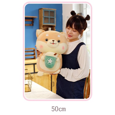 Gấu bông Chó Shiba trà sữa 50 cm cực dễ thương - Cún trà sữa - Chó nhồi bông - Thú nhồi bông nhập khẩu - Gấu bông giá rẻ