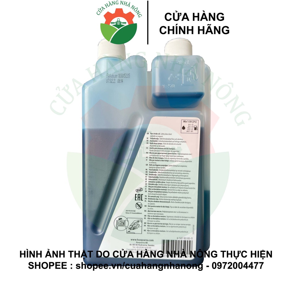 Nhớt 2 Thì HUSQVARNA 1L chính hãng