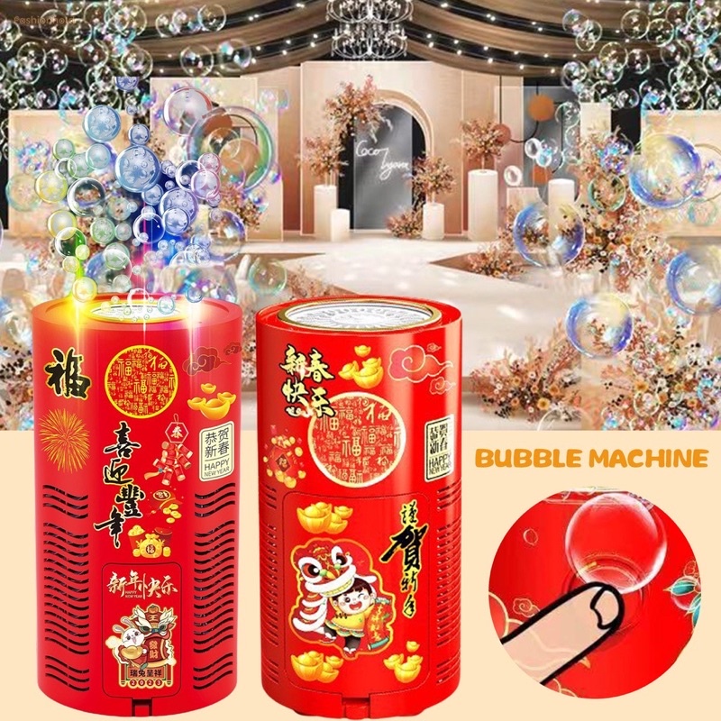 Máy Bắn Bong Bóng Tự Động 20 Lỗ Có Đèn Led Kèm Nhạc - Loa Bắn Bong Bóng Pháo Hoa Trang Trí Vui Nhộn Đón Tết