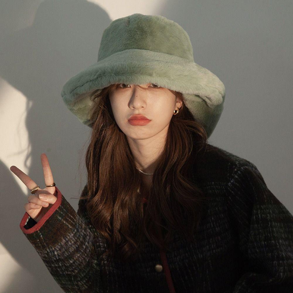 Mũ Bucket Panama Mềm Mại Ấm Áp Thời Trang Dành Cho Nữ