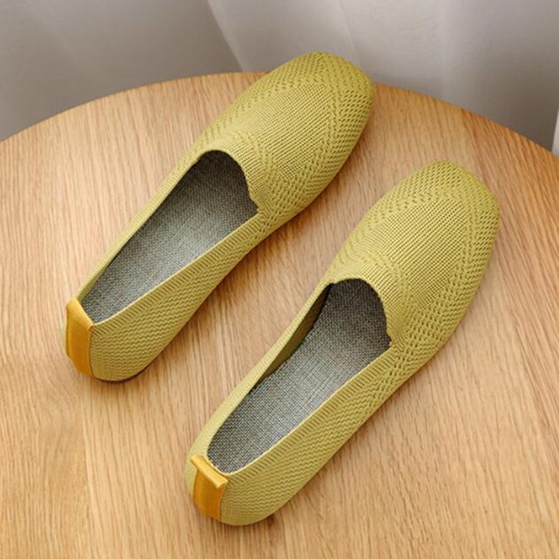 Giày Vải Dệt Đế Bằng Phong Cách Thời Trang Dành Cho Nữ