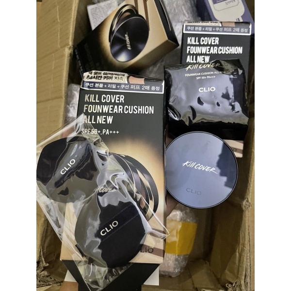 PHẤN NƯỚC CLIO KILL COVER FOUNWEAR CUSHION ALL NEW  tặng kèm lõi và bông phấn nước date 4/24