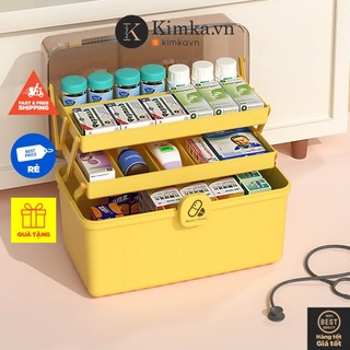 Hộp đựng thuốc gia đình, hộp y tế, hộp trữ thuốc, hộp đựng mỹ phẩm 3 tầng