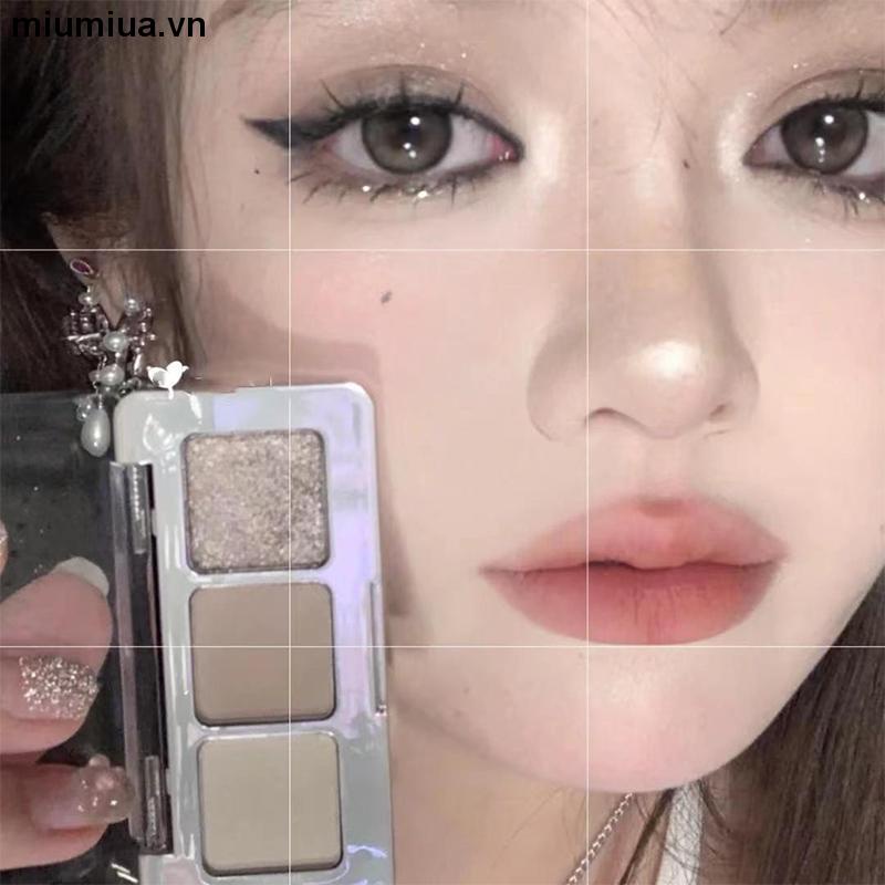 miumiuaBảng Phấn Mắt 4 Màu Ánh Kim Chống Thấm Nước Nhỏ Gọn Tiện Dụng