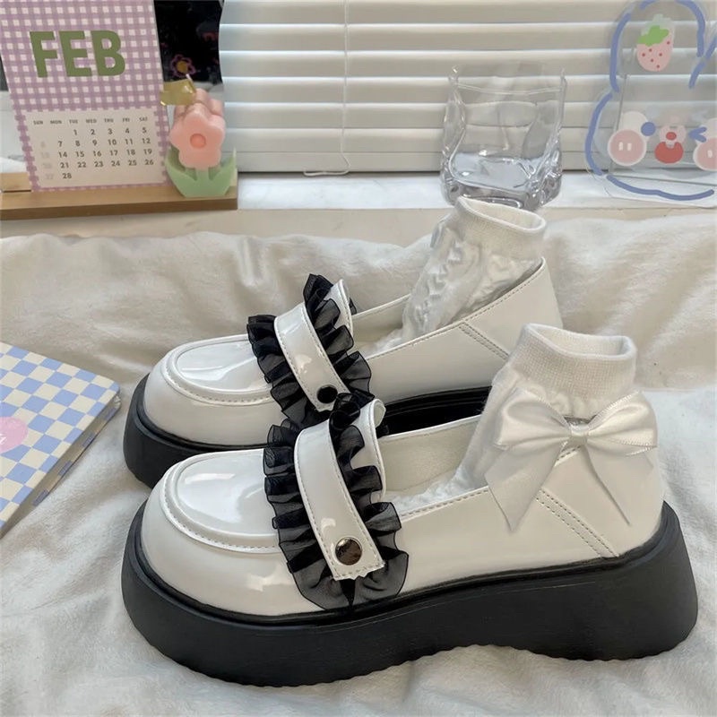 Giày oxford quai phối viền bèo tiểu thư