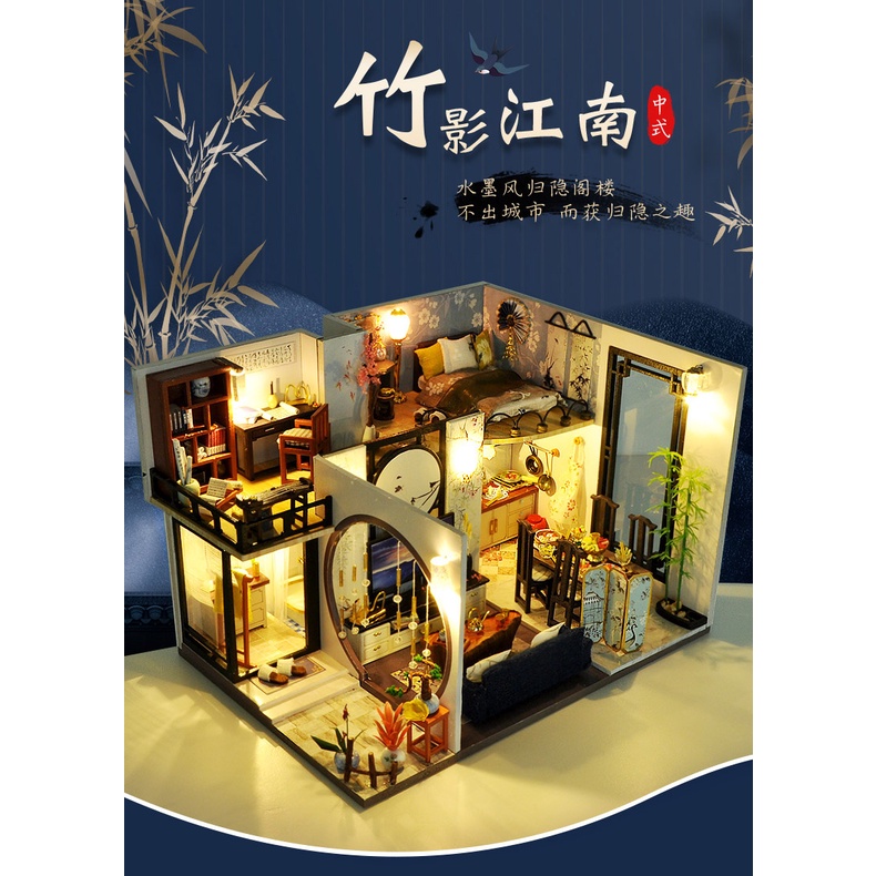 Mô Hình Nhà Gỗ DIY Cổ Điển Giang Nam