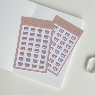 Sticker bunny & bear chữ cái - cảm xúc | designed by mê studio