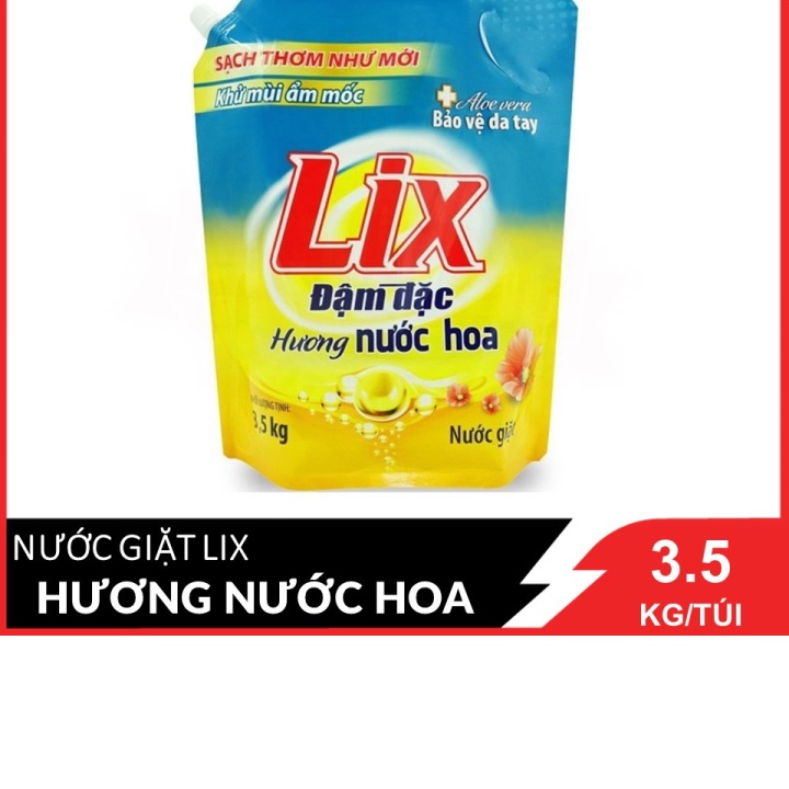 Túi Nước Giặt Lix Đậm Đặc Hương Nước Hoa 3.5Kg NGH07 - Tẩy Sạch Vết Bẩn Cực Mạnh